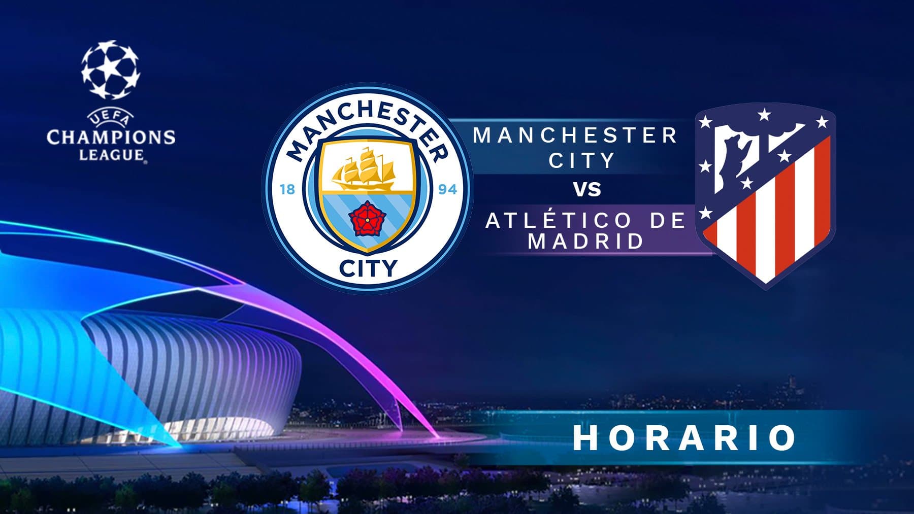 Manchester City recibe este martes a Atlético Madrid, en el duelo de ida de los cuartos de final de la Champions League. El partido se jugará en el Etihad Stadium de Manchester y contará con el arbitraje del rumano Istvan Kovacs.