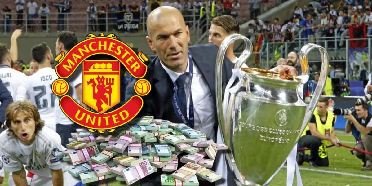Manchester United busca a Zinedine Zidane, que fue campeón muchas veces con el Real Madrid