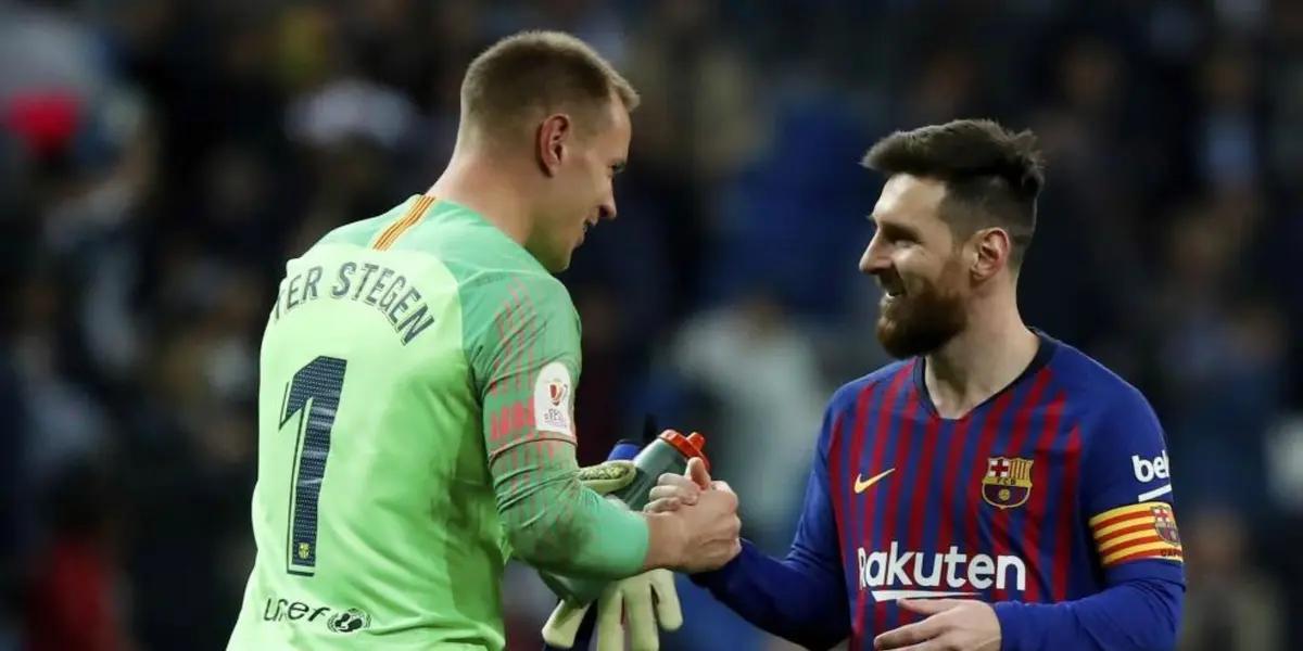 Marc Andre Ter Stegen fue consultado se refirió a su futuro y tendría dos gestos que alivianarían la vuelta de Lionel Messi