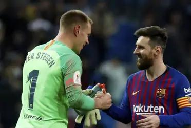 Marc Andre Ter Stegen fue consultado se refirió a su futuro y tendría dos gestos que alivianarían la vuelta de Lionel Messi