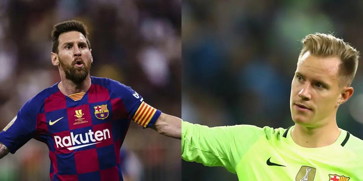 Marc André Ter Stegen tuvo un gran gesto ante un posible regreso de Lionel Messi y así lo tomó Lionel Messi