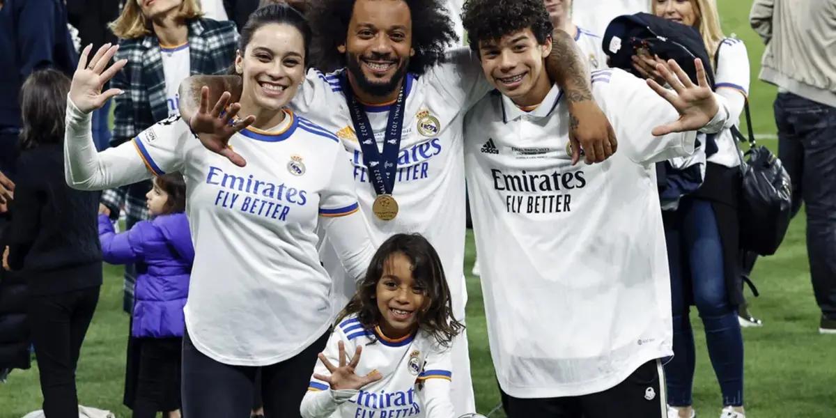 Marcelo con sus hijos celebrando una Champios