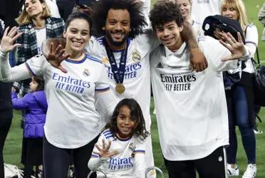 Marcelo con sus hijos celebrando una Champios