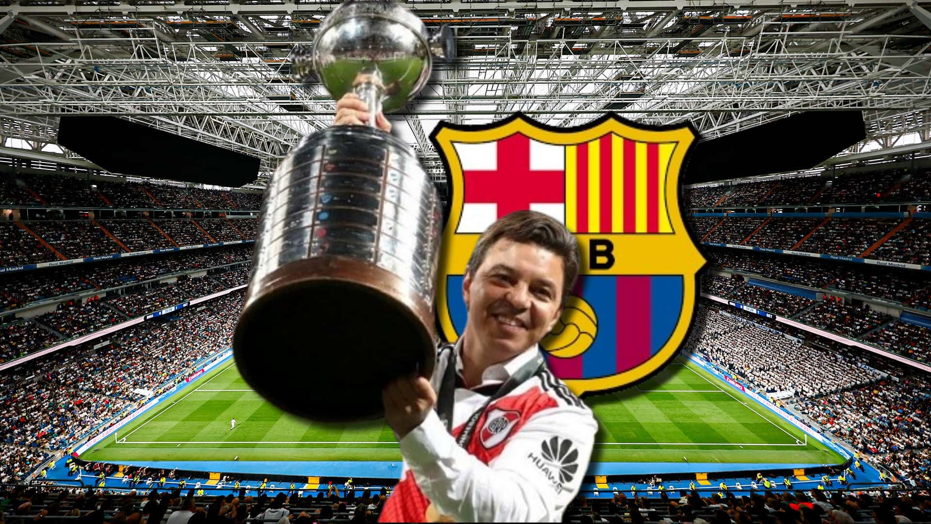 Marcelo Gallardo, campeón con River Plate en el Bernabéu
