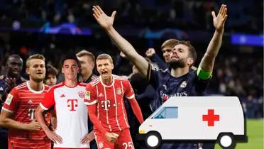 Matthijs de Ligt, Jamal Musiala y Thomas Muller, jugadores del Bayern Múnich