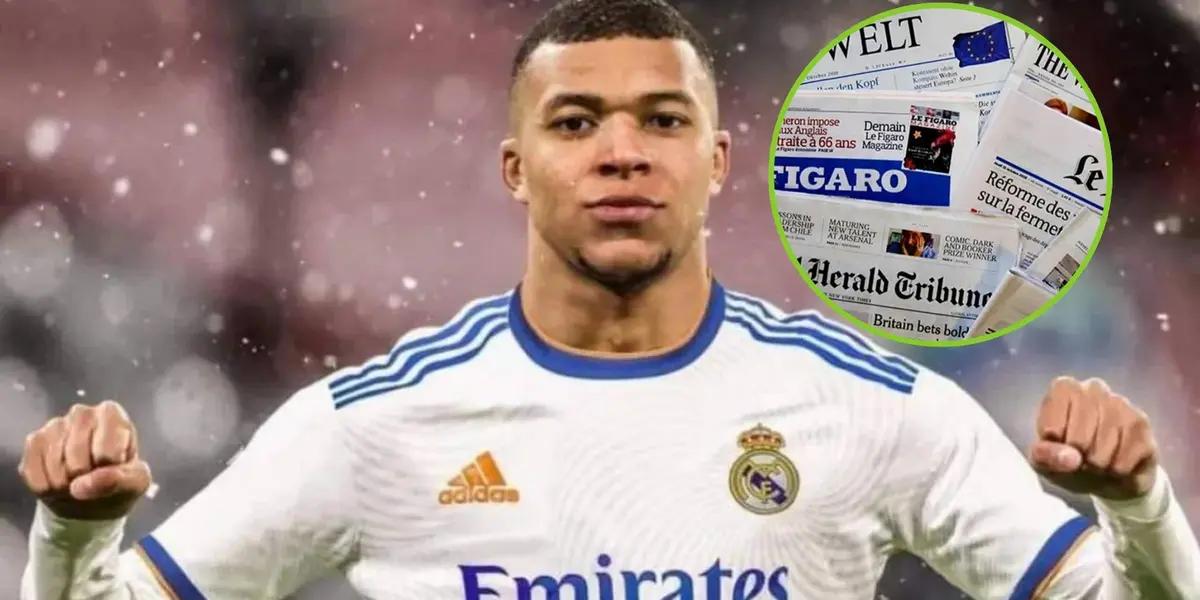 Mbappé con la camiseta del Real Madrid.
