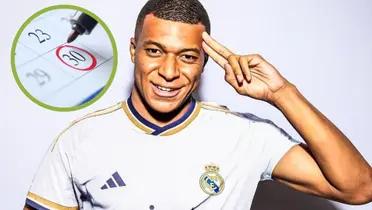 Mbappé con la camiseta del Real Madrid.
