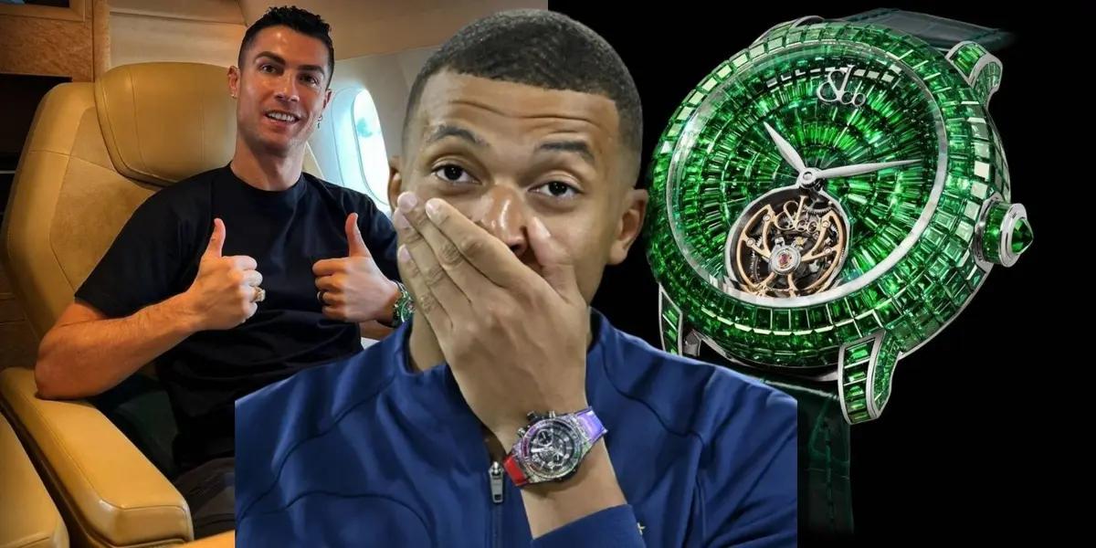 Mbappé tiene un reloj de alta gama, pero no como el que tiene Cristiano Ronaldo en Arabia