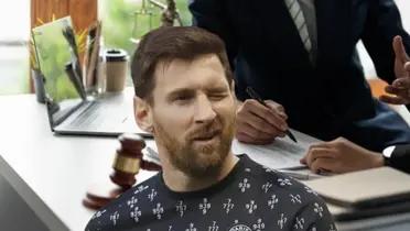 Messi guiñando ojo, estudio abogado