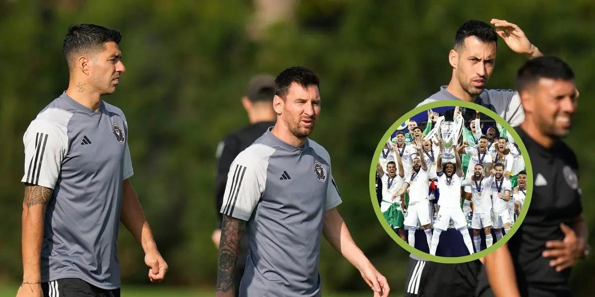 Messi, Suárez, Busquets y Alba en el entrenamiento del Inter Miami