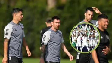 Messi, Suárez, Busquets y Alba en el entrenamiento del Inter Miami