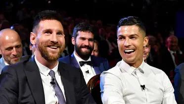 Messi y Cristiano Ronaldo durante la gala del Balón de Oro.