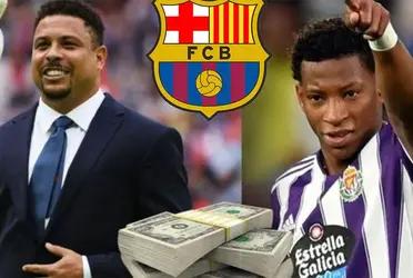 Mientras el presidente del Real Valladolid no puede asegurar la continuidad de su estrella, una oferta del club catalán podría cambiar el juego del futuro de Gonzalo Plata.