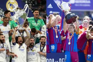 Mientras el Real Madrid celebrá una nueva UEFA Champions League, el Barcelona apenás tiene para festejar a final de este temporada la obtención de la Copa de la Reina por el fútbol femenino.