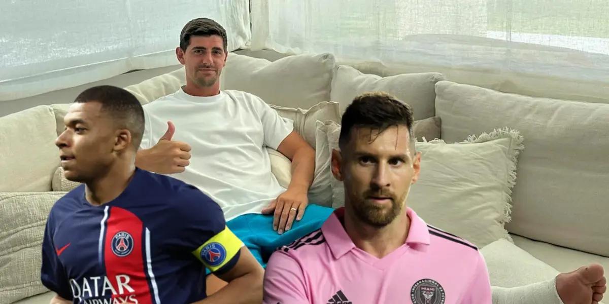 Mientras está lesionado, Courtois rompió el silencio y eligió entre Messi y Mbappé