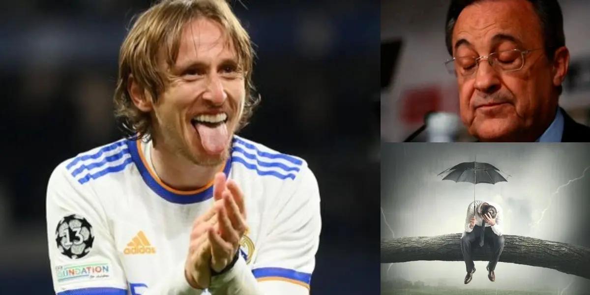 Mientras los merengues se divierten en la cancha, Florentino busca como recuperar su dinero.