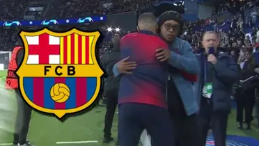 Mientras Ronaldinho se abrazó con Mbappé, el Barça le dejó este mensaje especial