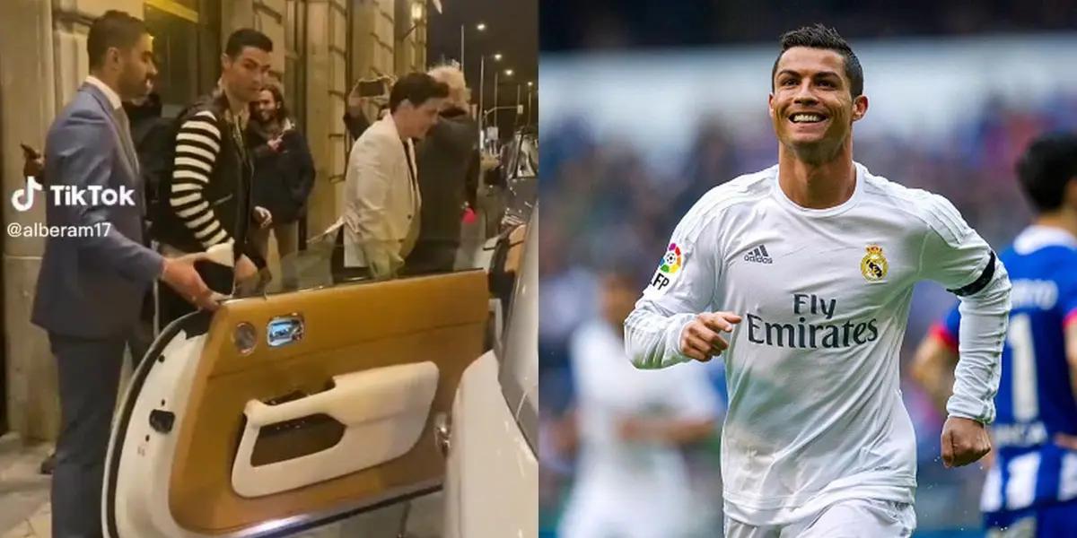 Mientras se dilata su llegada al Al Nassr, CR7 se dejó ver en la capital de España.