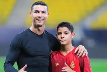 Mientras su padre está de vacaciones, el golazo de Cristiano Jr que dio la vuelta al mundo