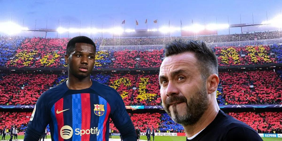 Mientras suena en lugar de Xavi, De Zerbi explicó por qué no triunfó Fati en Barca