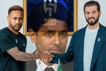 Nasser Al-Khelaïfi le envió unas palabras a Neymar mientras era presentado en Al Hilal FC