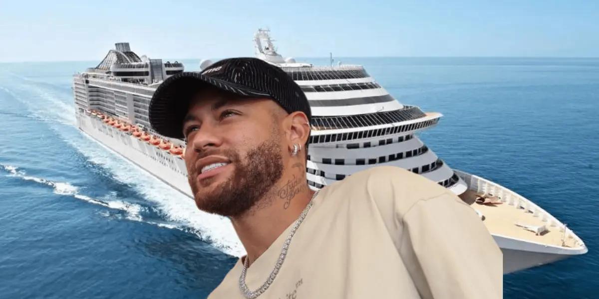 Neymar comenzó su travesía en altamar y generó polémica, sin embargo un creadora de contenido lo sorprendió con un curioso presente