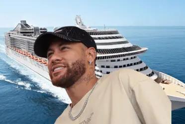 Neymar comenzó su travesía en altamar y generó polémica, sin embargo un creadora de contenido lo sorprendió con un curioso presente