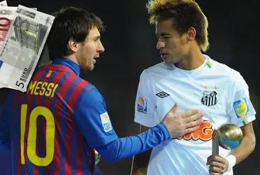 Neymar ganó mucho más dinero en su primer salario, más de lo que le dieron a Lionel Messi en el FC Barcelona