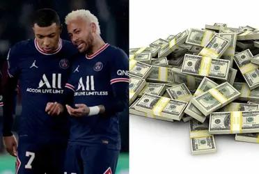 Neymar jugando poco la temporada pasada ganó más dinero que Lionel Messi y Kylian Mbappé juntos.