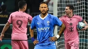 Neymar parece que ni se enteró que Al-Hilal jugó ante Inter Miami de Messi y Suárez