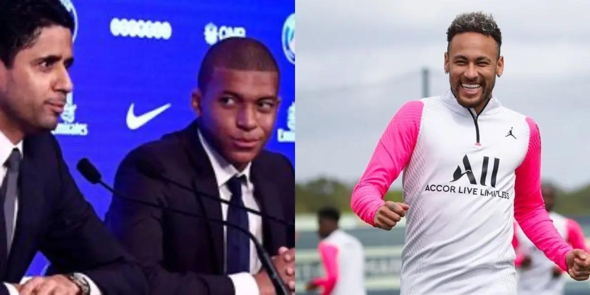 Neymar querría quedarse a cumplir su contrato en el Paris Saint-Germain y eso complicaría tanto a Kylian Mbappé como a Al-Khelaifi dado que no podrían fichar otra estrella para el equipo.