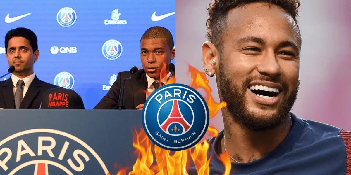 Neymar se divierte mientras Kylian Mbappé sufre.
