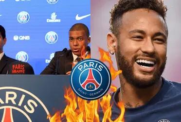 Neymar se divierte mientras Kylian Mbappé sufre.