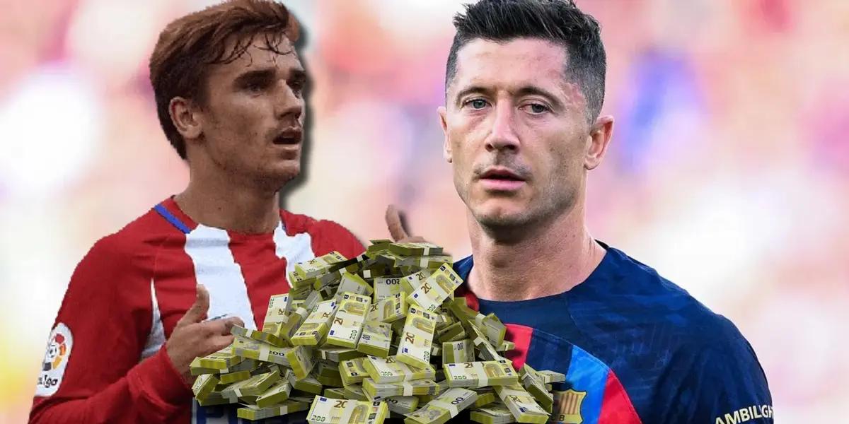 Ni Griezmann cobra tanto, Atleti atento de Lewandowski pero su salario asustó