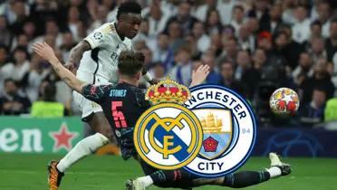 Nico González tuvo que agarrar a Vinicius de manera descarada para frenarle