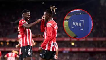 Nico Williams estampó el balón contra la red, pero el VAR le negó la igualdad a los de Bilbao.