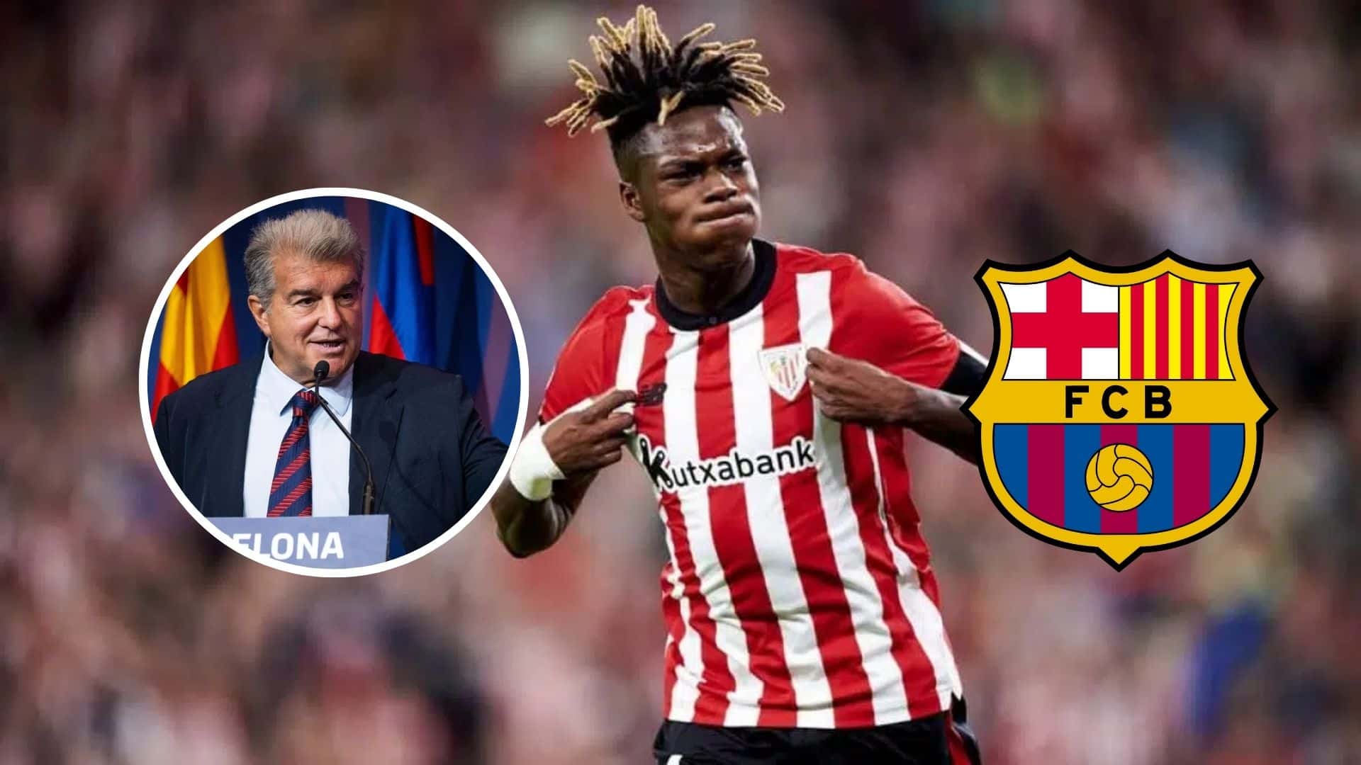 Nico Williams - Joan Laporta (Foto: X)