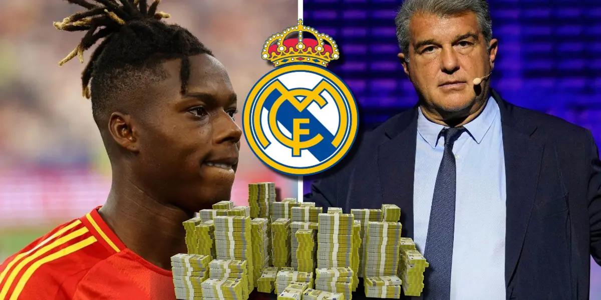 Nico Williams y Joan Laporta / Foto: Collage