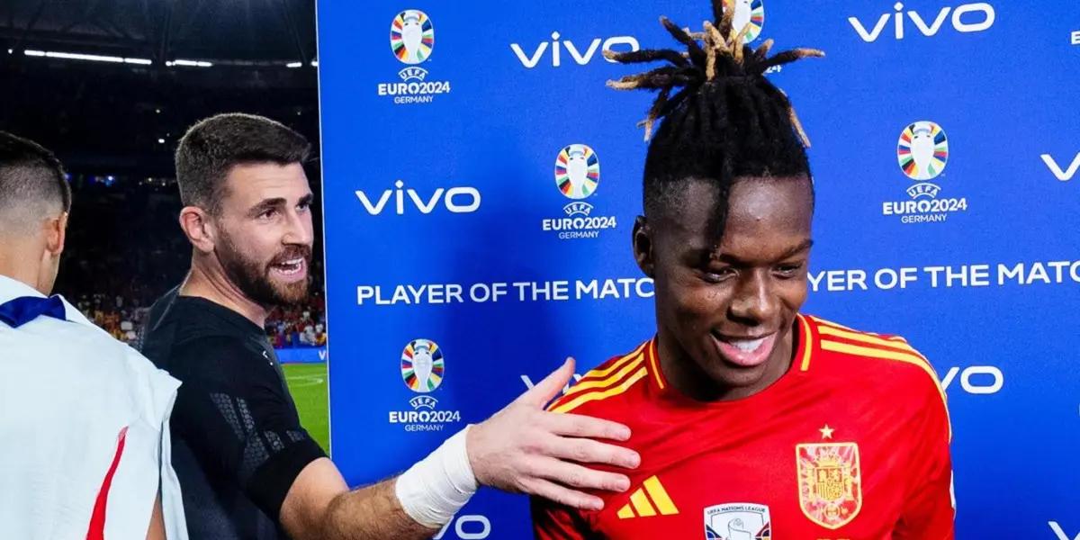 Nico Williams y Unai Simón / Foto: Eurocopa