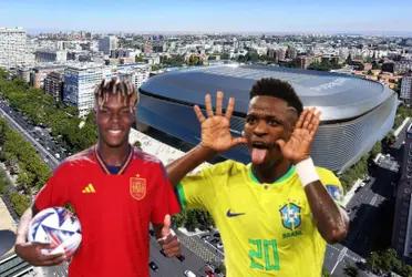 Nico Williams y Vinicius con sus selecciones