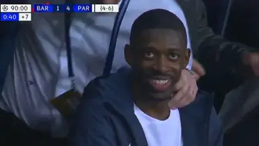 Ousmane Dembelé riendo luego de la victoria del PSG sobre el FC Barcelona en Champions League