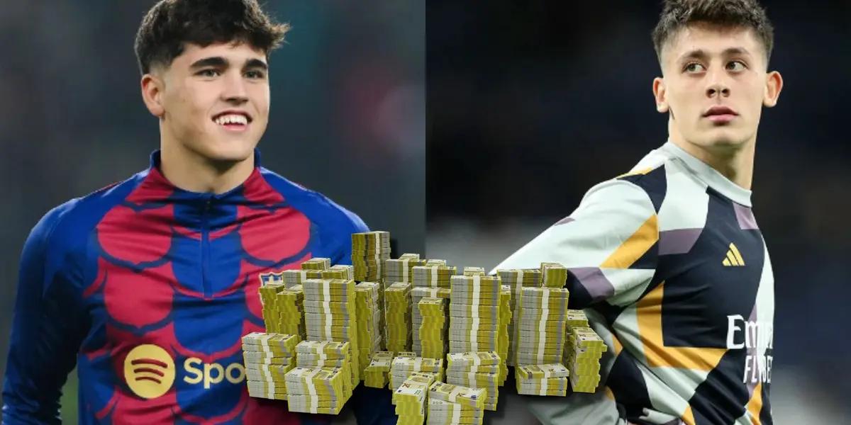 Pau Cubarsí, jugador del FC Barcelona, y Arda Guler del Real Madrid