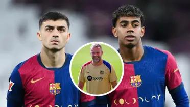 Pedri - Lamine Yamal - Hansi Flick (Foto: X del FC Barcelona)