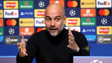 Pep Guardiola, entrenador del Manchester City, en conferencia de prensa