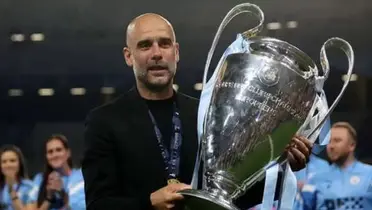 Pep Guardiola, entrenador del Manchester City, tras ganar la Champions League