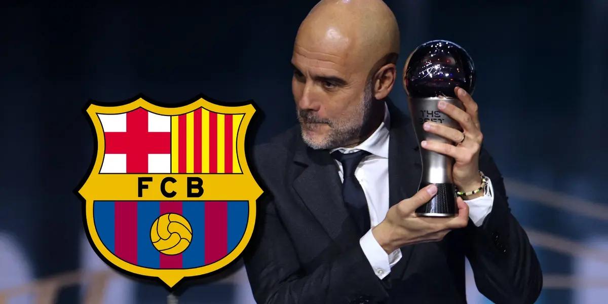 Pep Guardiola ganó el The Best y no se olvidó del FC Barcelona, que ahora pasa un mal momento deportivo