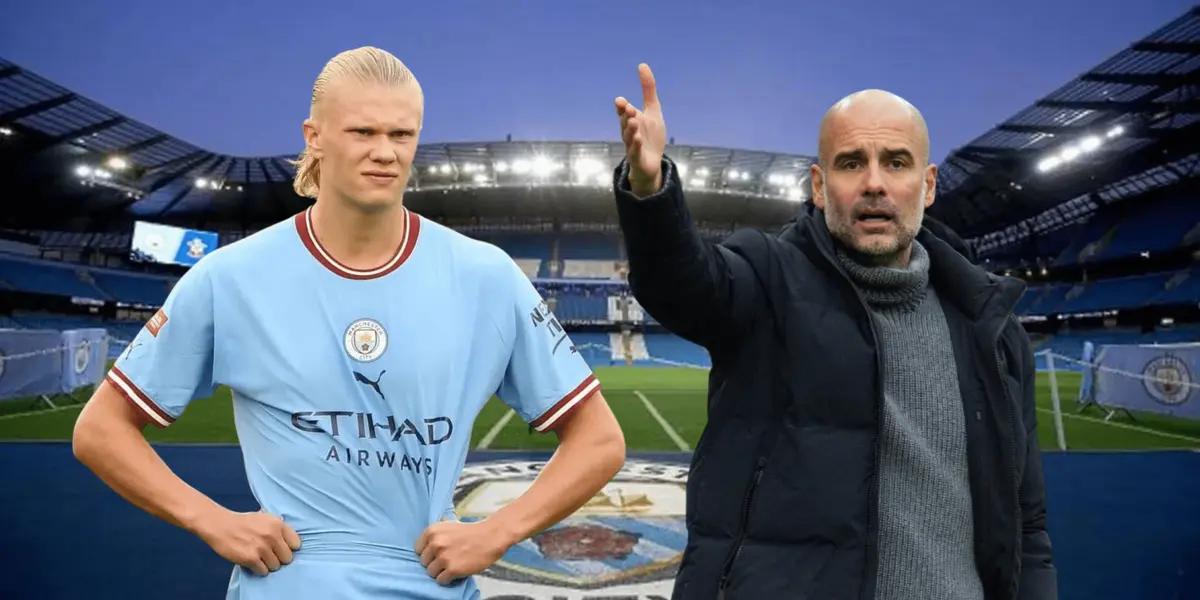 Pep Guardiola y Erling Haaland tuvieron un fuerte encontronazo en pleno campo de juego