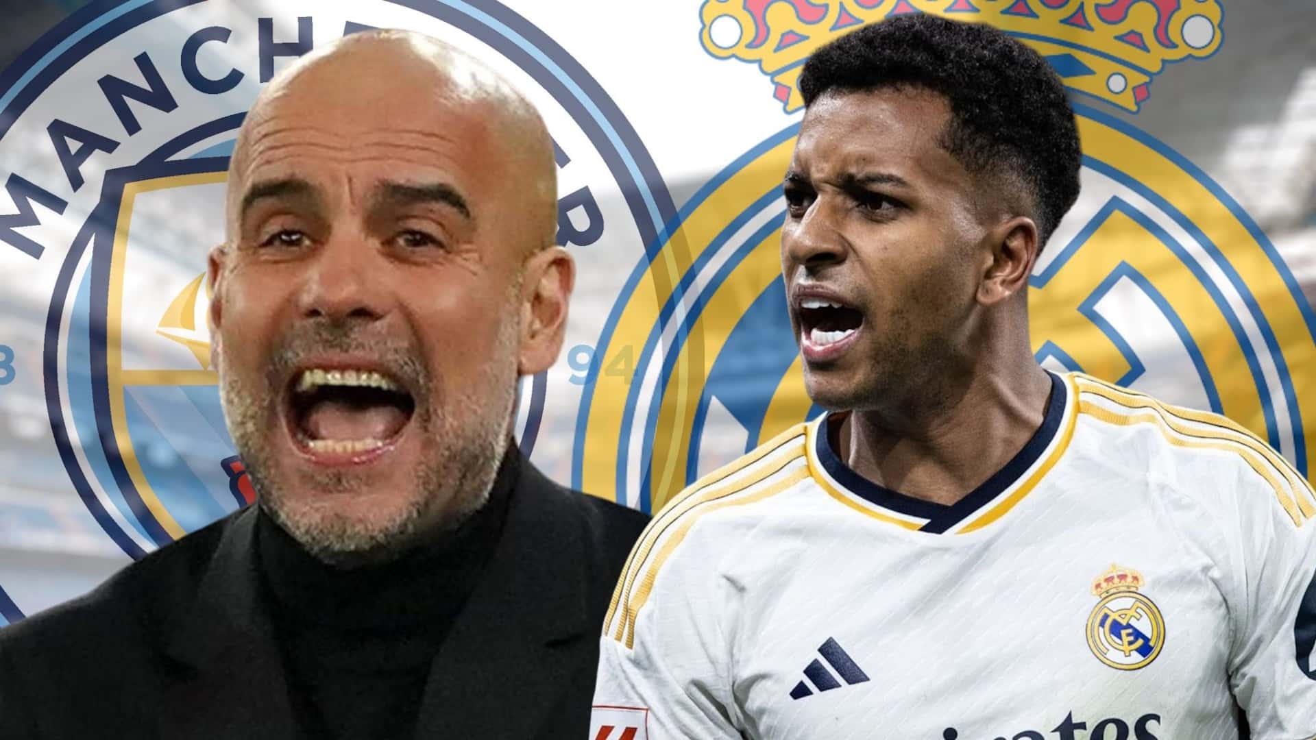 Pep Guardiola y Rodrygo Goes