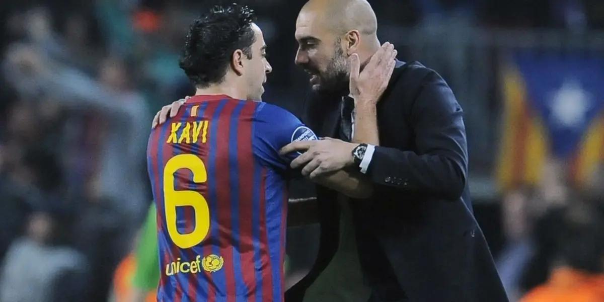 Pep Guardiola y Xavi Hernández en el FC Barcelona