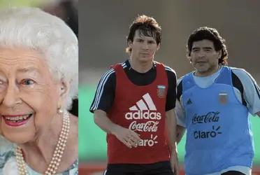 Pocos sabían que Maradona trabajó codo a codo con la reina Isabel II.